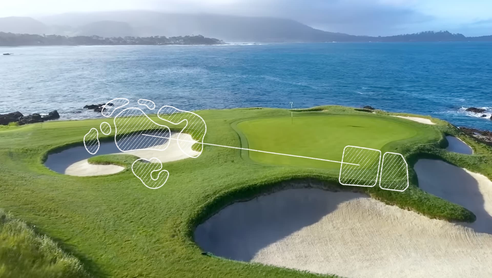 Pebble Beach hole 7 course rendering